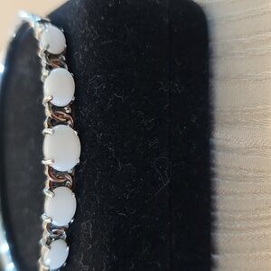 Sterling Silver Bangle w/5 Opals